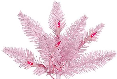 Vickerman 6.5 'Pink Fir Slim Artificial Christmas Tree, Pink Dura -iluminada Incandescent Lights - FIRA