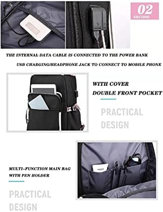 MQUN Backpack Laptop Bag Bag Men Mulheres com carregamento USB e fone de fone de ouvido Backpack Casual Mackpack