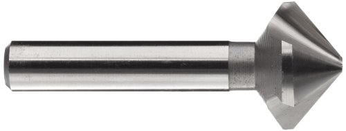 Magafor 435 Série Cobalt Steel Aceling Catrocrete de extremidade, acabamento não revestido, 3 flautas, 100 graus, haste redonda, 0,394 DIA.