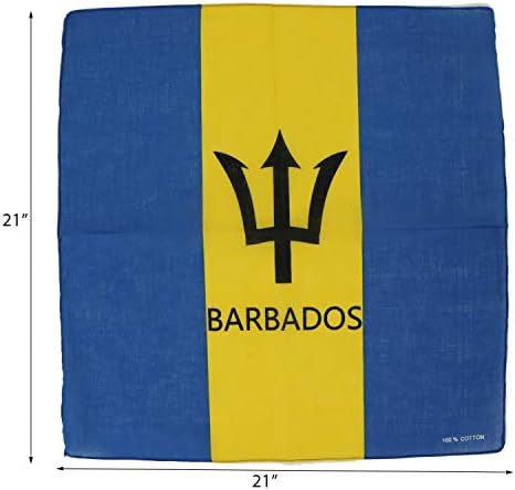 Acessórios por motique Conjunto de 3 grandes bandanas de algodão - bandeiras do Caribe