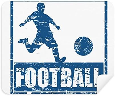 Blue Football Player Kick Futebol Limpeza de pano Cleaner 2pcs Camurça tecido