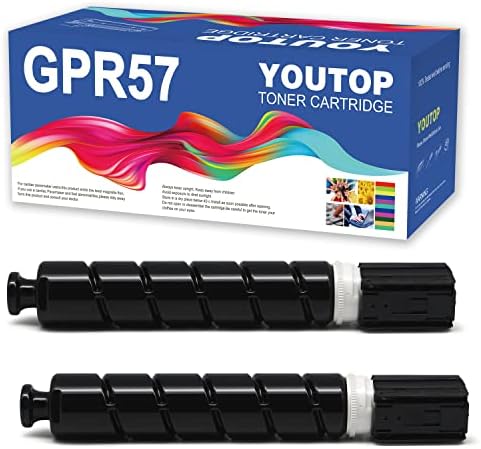 Youtop 2pk RemanfactUd GPR-57 GPR57 Substituição do cartucho de toner preto para a Canon Imagerunner
