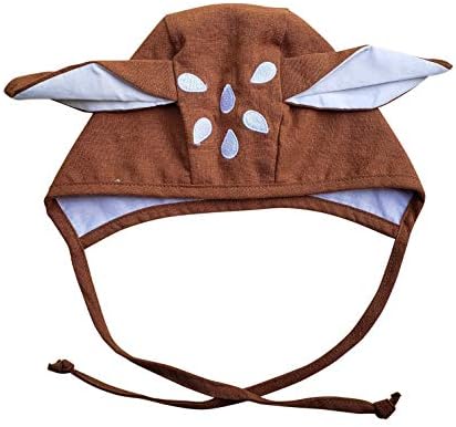 Veado chapéu de bebê capuz country linho de algodão vintage com orelhas e pontos de veado