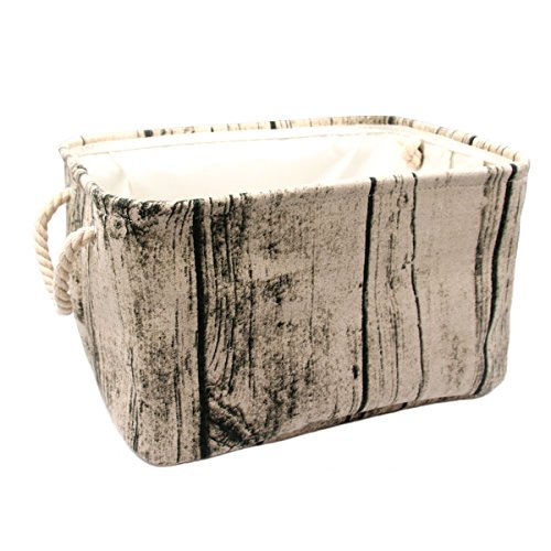 Jacone, elegante tocos de árvore, design de madeira retangular cesta de armazenamento lavável Taber de algodão