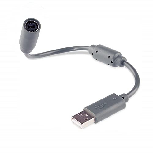 2 Pacote de substituição do cabo USB Breakaway para Xbox 360 Wired Controllers - Cinza escuro
