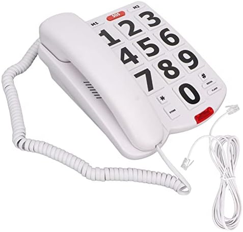 Telefone fixo, telefone fixo clássico com botões grandes, telefone fixo simples com alto volume,