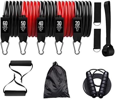 TJLSS 11 PCs/conjunto Bandas de resistência de látex Men Fitness Training Belt Yoga Pull Rope Gym Equipment