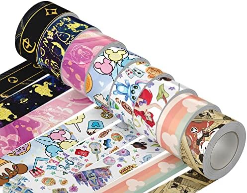 Ekoi tema mágico washi fita - 8 rolos 15 mm fofos Kawaii Print de desenho animado de desenho animado