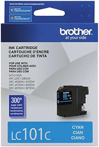 Brother Genuine Standard Black Ink Cartuctidge, LC101BK, Tinta preta de substituição, Página Rendimento