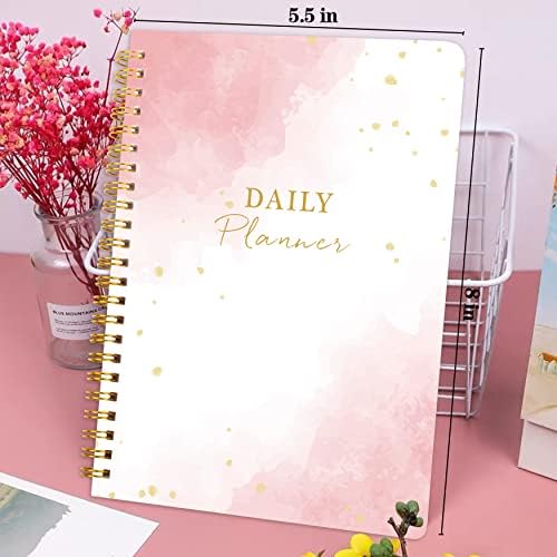 Notebook diário para fazer a lista - Planejador fofo com Waterink Pink, para fazer a lista com notas, encadernação