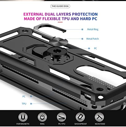 Leyi Moto G Play 2021 Case, Moto G Play Case com [2 pacote] Protetor de tela de vidro temperado, capa