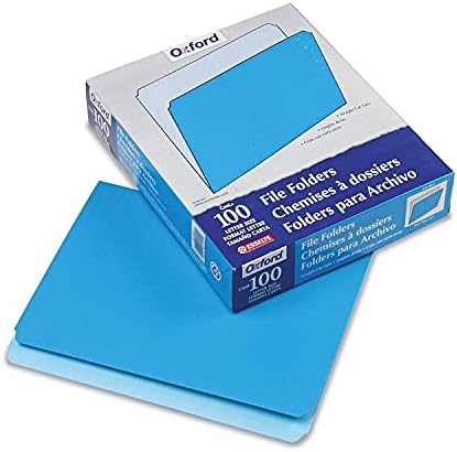 Pastas de arquivo coloridas Pendaflex 152blu, corte reto, aba superior, letra, azul/azul claro, 100/caixa