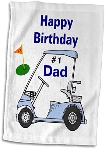 Imagem 3drose de feliz aniversário número 1 pai com carrinho de golfe - toalhas