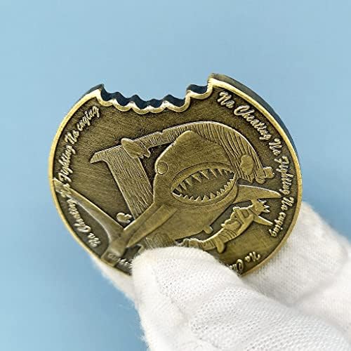 Moeda comemorativa, moeda de animais de tubarão, proteção marinha, moeda de entalhes em forma de bronze