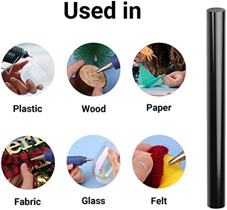 Black Hot Glue Sticks Tamanho Completo, Ponto de ENVIR 24 PCS 4 LONG x 0,43 Dia Hot Melt Glue Sticks para artesanato,