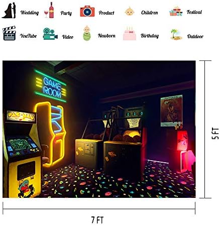 Cenário de jogo retrô para decorações de festas Meetsioy Retro Video Game Studio Background for Party