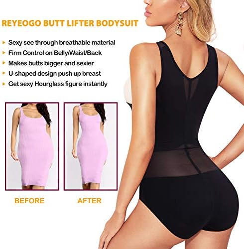 Reyeogo Shapewear Bodysuit para mulheres Controle Butt LIFTER DO LIMPADOR