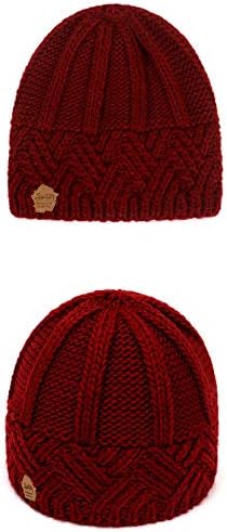 Fuderu Winter Hats Women Warm Wood Knit