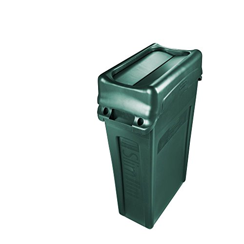 Rubbermaid Comercial Products Slim Jim Trash pode balançar tampa, verde, plástico, compatível com contêineres/lata