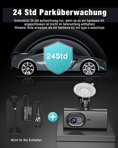 Sarmert LS09 Cam de 3 canais com cartão de 64 GB de 5G WiFi GPS, 4K Dash Cam Front, 2K+1080p Dash Cam dianteiro