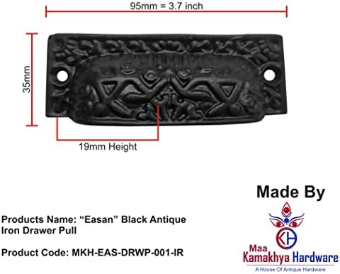 Hardware Maa Kamakhya “Easan” Pull Black Antique Iron Pull - Fornecido como 2 peças por pacote