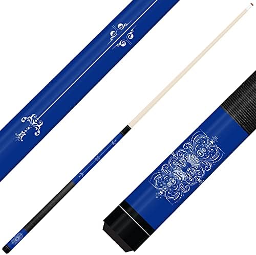 Gaming Sterling Forged Graved Series ET05 Cue Blue Pool Greated Cue - Branco