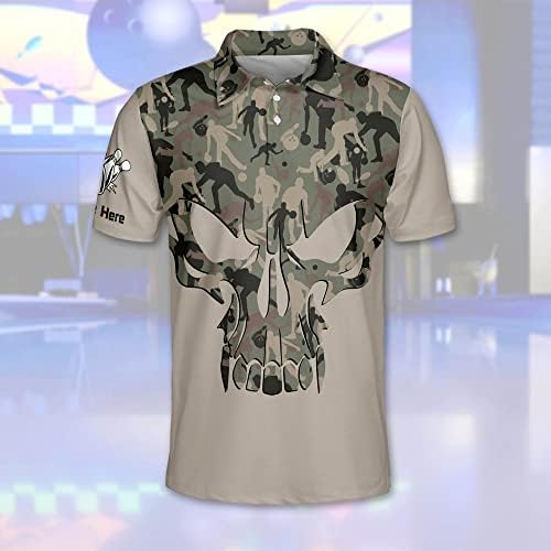 Leevus personalizada camisa louca de boliche para homens engraçados, masculino camisas de pólo de boliche
