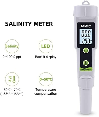Medidor de sal do testador digital 0 ~ 199,9ppt Testador de concentração de sal de alta precisão Testador