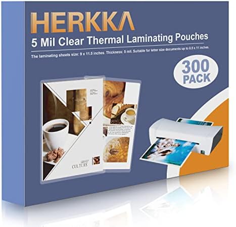 Herkka 300 pacote laminadores, possui folhas de 8,5 x 11 polegadas, bolsas de laminação térmica