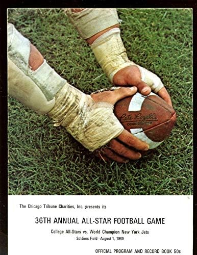 1 de agosto de 1969 FB Program College All Stars vs World World Champion New York Jets Ex - NFL