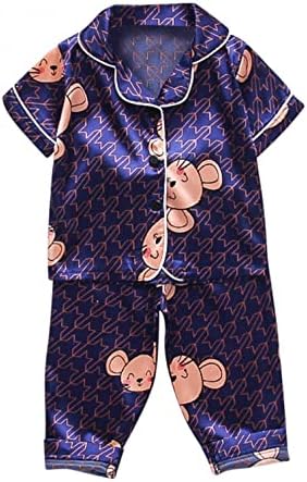 Vestido xbkplo pijama para meninas menino menina de menina de menina de desenho animado letra de manga curta