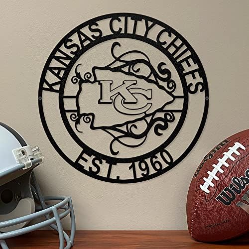 Party Animal NFL Kansas City Chiefs Laser Cut Sign, preto