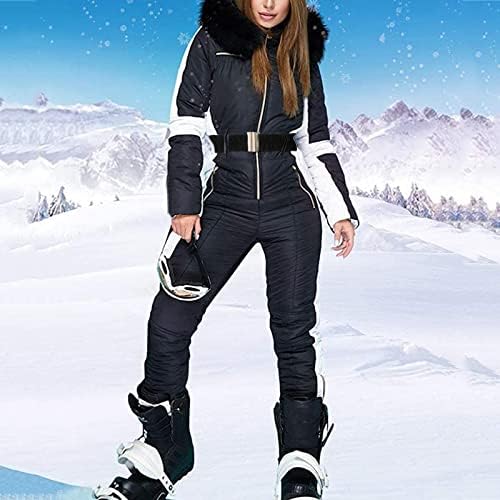 Fulijie Women's Winter Outdoor Sports Sportsuit -impermeabilizados 'com colarinho removível esportes