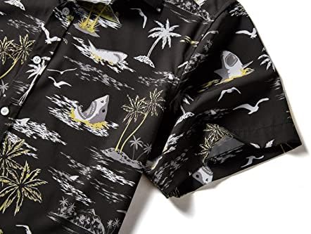 Camisa havaiana masculina da Eurow Mangas curtas Button Button Down Summer Beach Dress Camisetas