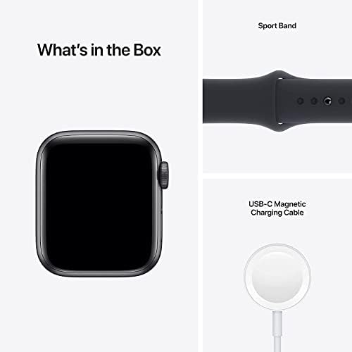 Apple Watch SE - Caixa de alumínio cinza espacial com banda esportiva da meia -noite
