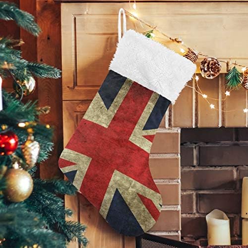 Pimilagu Retro Bandeira Britânica Meias de Natal 1 pacote 17,7 , Meias penduradas para decoração