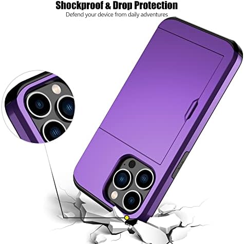 NVOLLNOE para iPhone 13 Pro Case com porta -cartas Proteção pesada Proteção dupla camada de choque