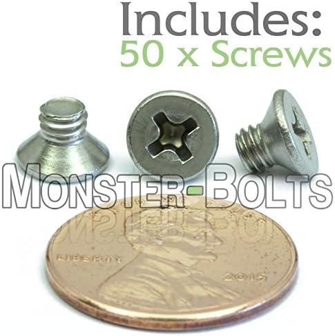 Monsterbolts - M4 x 5mm Phillips Flat Head, DIN 965, aço inoxidável, 100 pacote