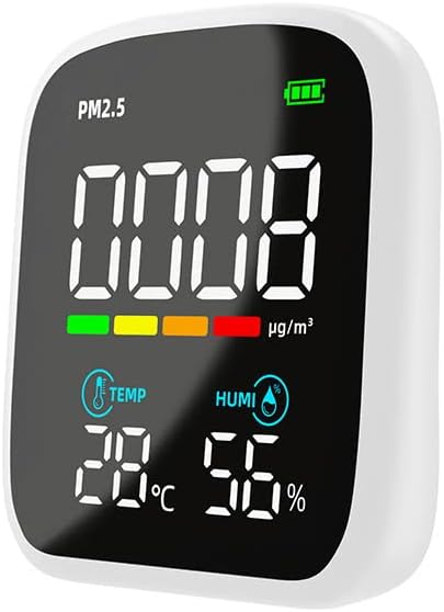 Monitor de qualidade do ar medidor, interno 4 em 1 testador de poluição do ar, detector PM2.5, sensor de temperatura