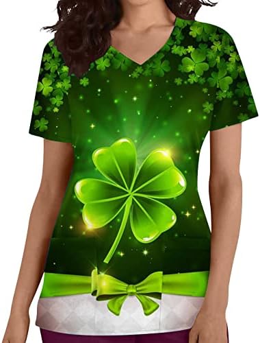 Tops Scrub to Womens St. Patrick Day de enfermeira engraçada enfermeira uniformes de trabalho camisetas