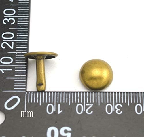 Wuuycoky bronze dupla tampa de cogumelo de garanhão de metal garanhão 10 mm e pacote de 8 mm de 100 conjuntos