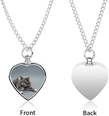 Belo gato cinza macio com língua cão cinzas urna colar gato cremação jóias memorial de lembrança