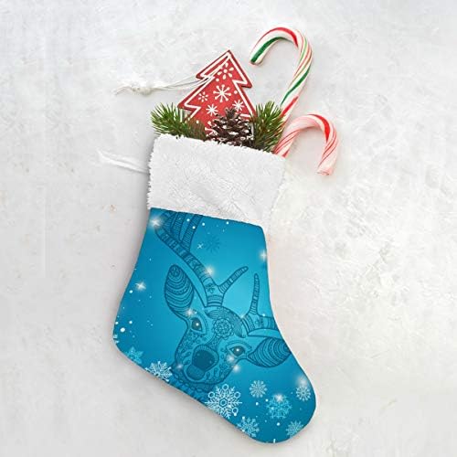 Alaza Christmas meias veados flocos de neve doodle de inverno clássico clássico personalizado decorações