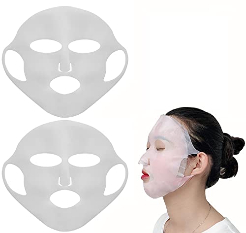 Angzhili 2 Pacote máscara hidratante de silicone para máscara de folha, tampa de máscara facial reutilizável