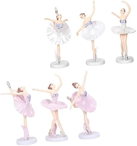 Veemon 6pcs Ballet Girl Ornaments Decoração moderna Cupcake Topper Cupcakes de casamento Topper dançarino