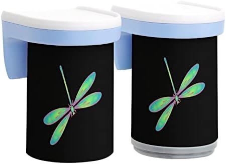 Nudquio Dragonfly Toothers Portador de um par de copos de escova magnética Organizador de acessórios de banheiro