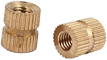 X-dree m5 x 10 mm fêmea fêmea bronze bronze inserção roscada porca de incorporação 100pcs (m5 x 10 mm rosca