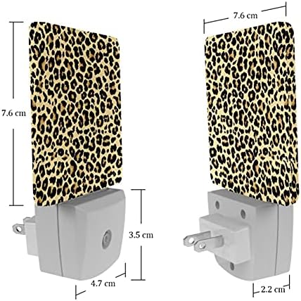 Padrão de leopardo LED Night Light, Kids Nightlights for Bedroom Plug Int Wall Night Lamp Brilho