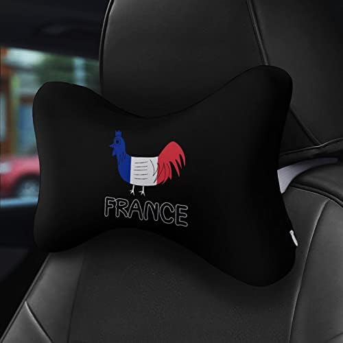 French Le Coq Gaulois Car Necue Almofado 2 PCs Confortável Auto-Rest Rest Cushion Memória respirável Pillow
