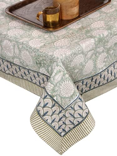Atosii jade algodão Tonela de mesa de retângulo Boho, tabela de mesa floral imprimida para impressão